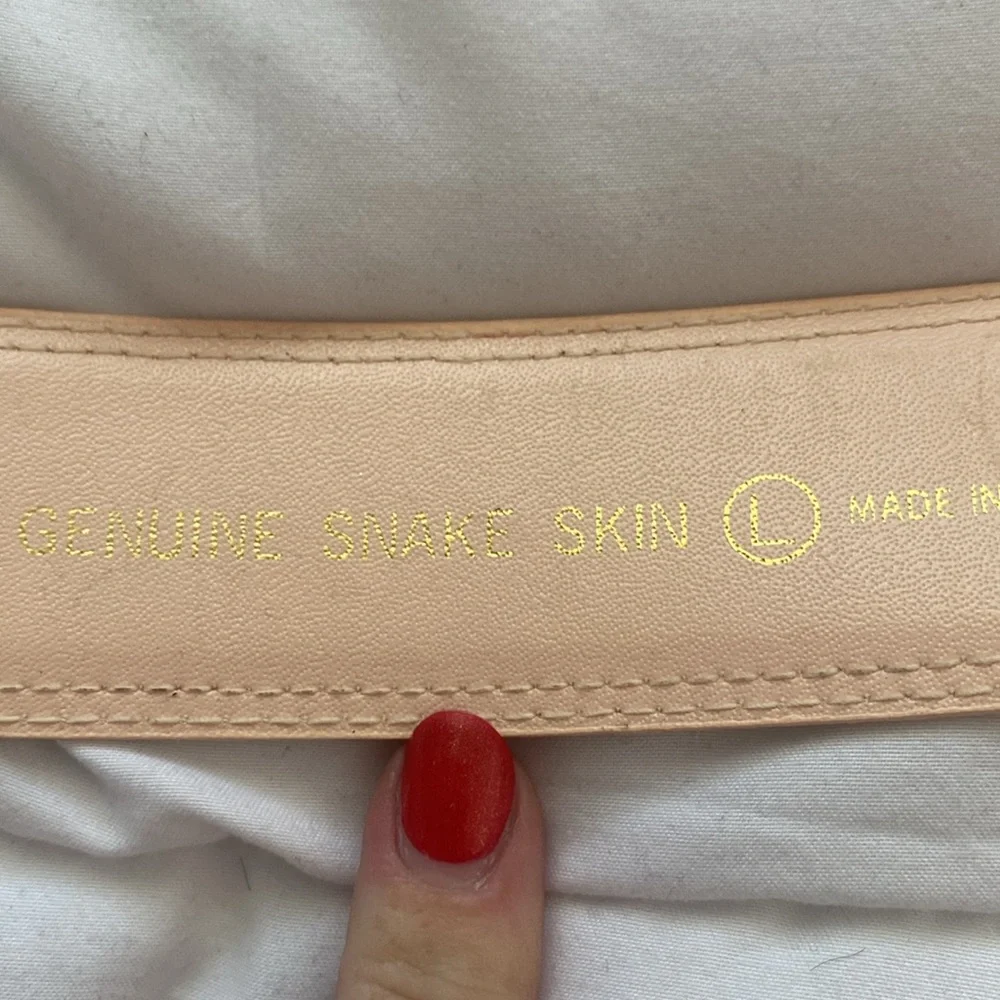 Dame Vintage Snake Skin Belt L (40”) cream - Picture 3 of 7